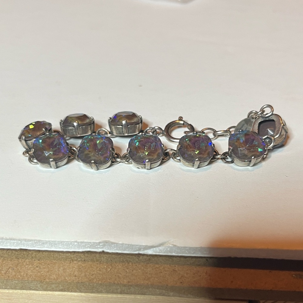 Dazzling Silver Bracelet with Grey Accents